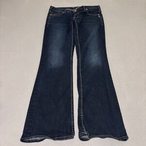 Silver Jeans Co Womens Aiko Bootcut 30x33 Dark Wash Denim Jeans Blue Stretch